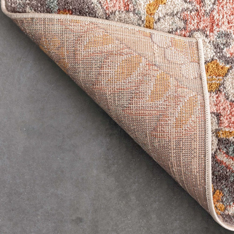 Blush Geometric Easy-Care Synthetic 7'10" x 9'10" Area Rug