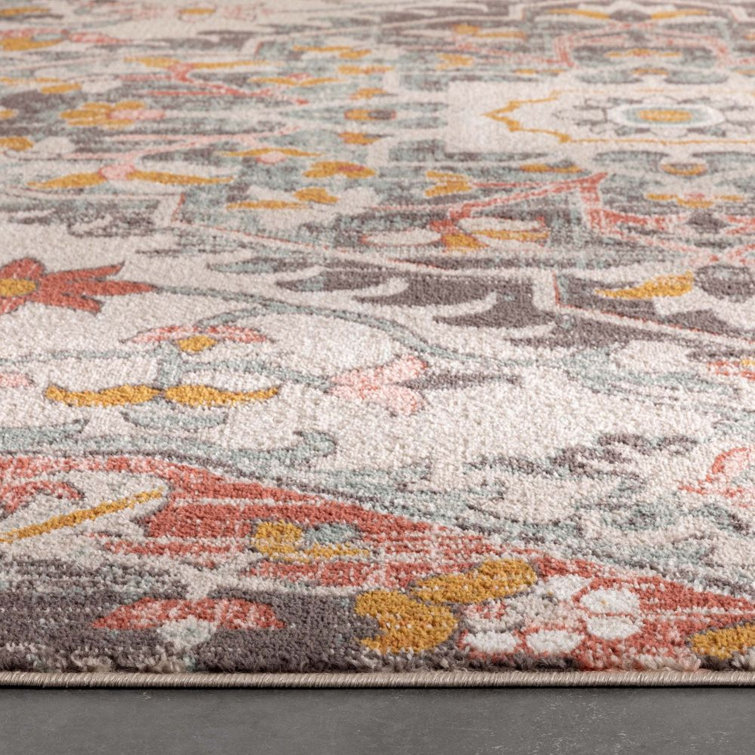 Blush Geometric Easy-Care Synthetic 7'10" x 9'10" Area Rug