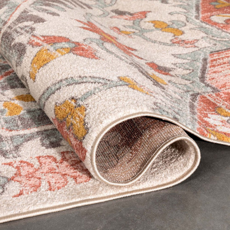 Blush Geometric Easy-Care Synthetic 7'10" x 9'10" Area Rug