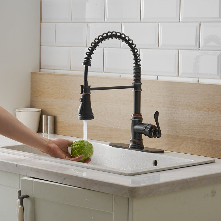 Oil Rubbed Bronze Kitchen Faucet with Pull-out Spray