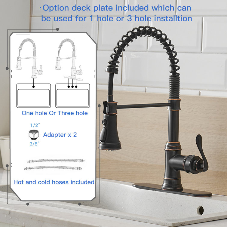 Oil Rubbed Bronze Kitchen Faucet with Pull-out Spray