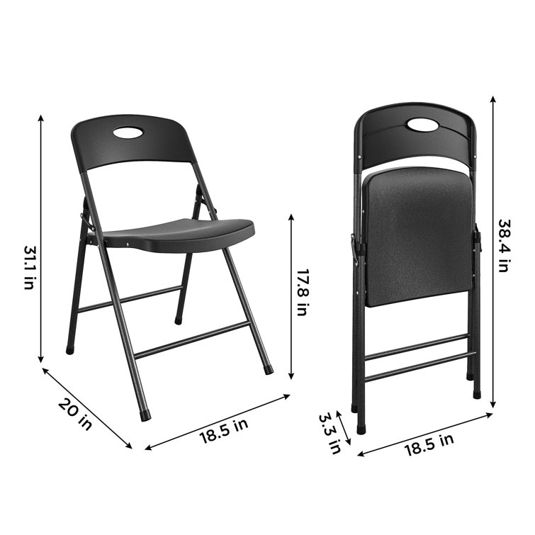 Cosco Indoor/Outdoor Black Resin Folding Chair 4-Pack