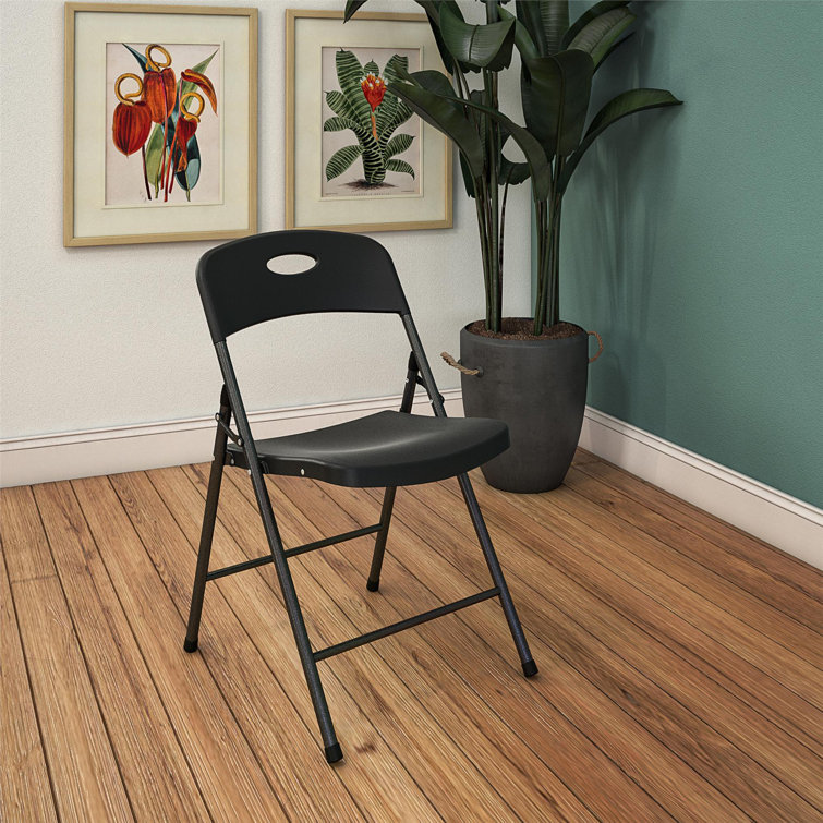 Cosco Indoor/Outdoor Black Resin Folding Chair 4-Pack