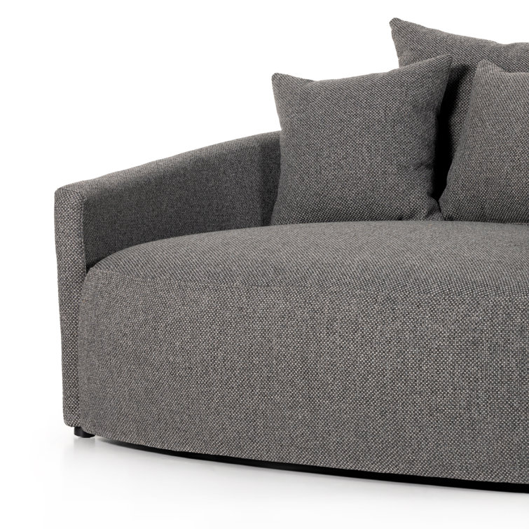 Charcoal Fallon Handcrafted Wood Media Lounger with Cushioned Comfort