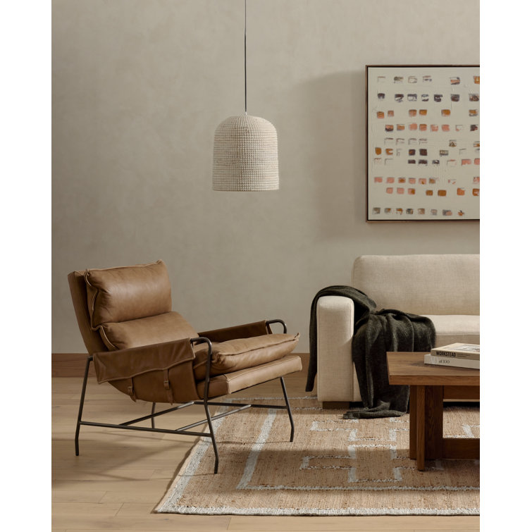 Palermo Drift Top Grain Leather Accent Chair in Brown