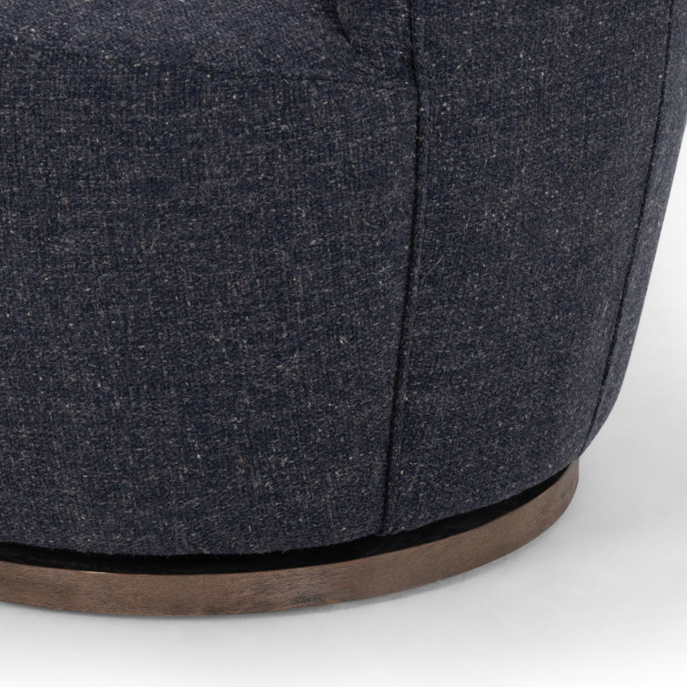 Thames Slate Swivel Armchair with Distressed Wood Base