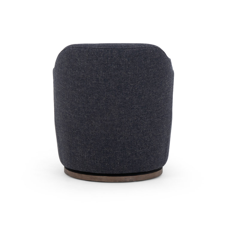 Thames Slate Swivel Armchair with Distressed Wood Base