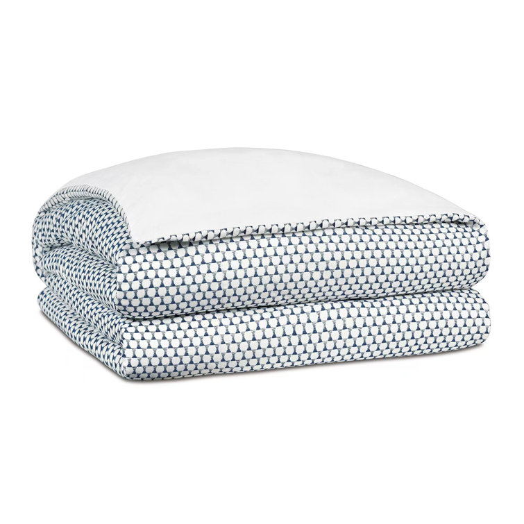 Halprin Super Queen Blue and White Cotton Duvet Cover Set