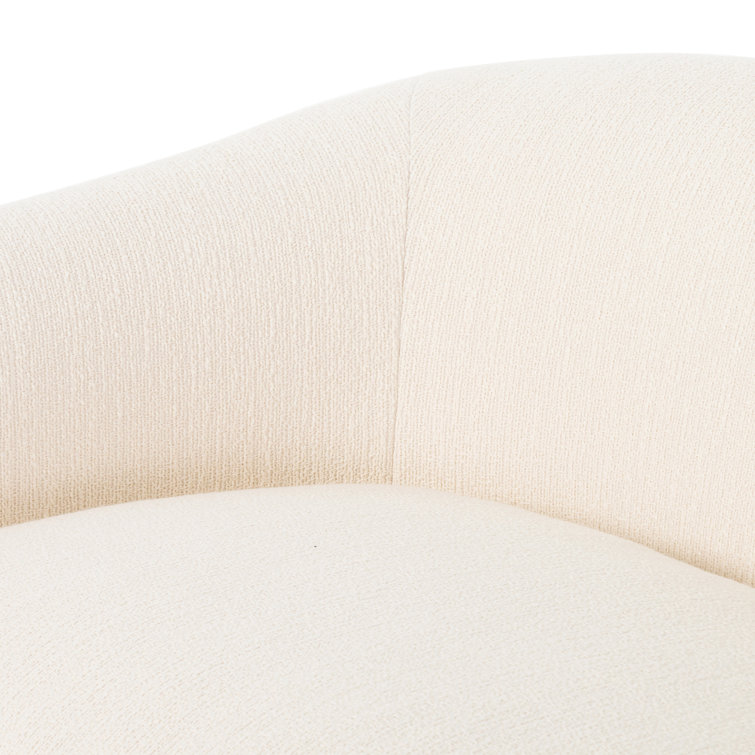 Kerbey Ivory Velvet Rolled Arm Plush Sofa