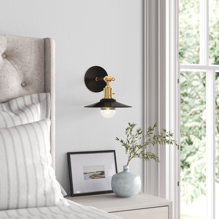 Aged Bronze and Black Industrial Wall Sconce