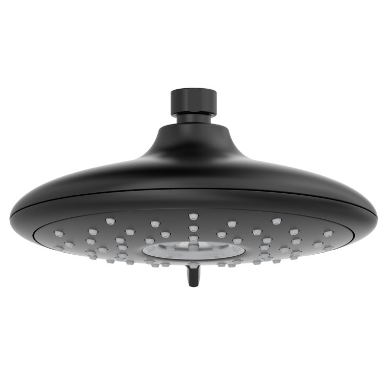 Matte Black 7-inch Adjustable 4-Function Wall Mounted Shower Head