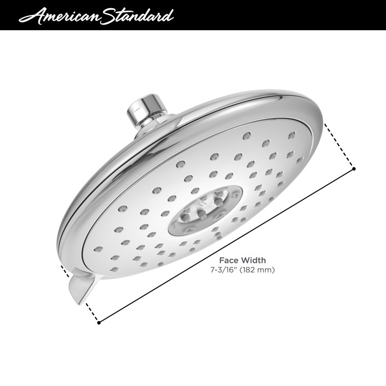 Brushed Gold Round Metal Rain Shower Head with 4 Spray Settings