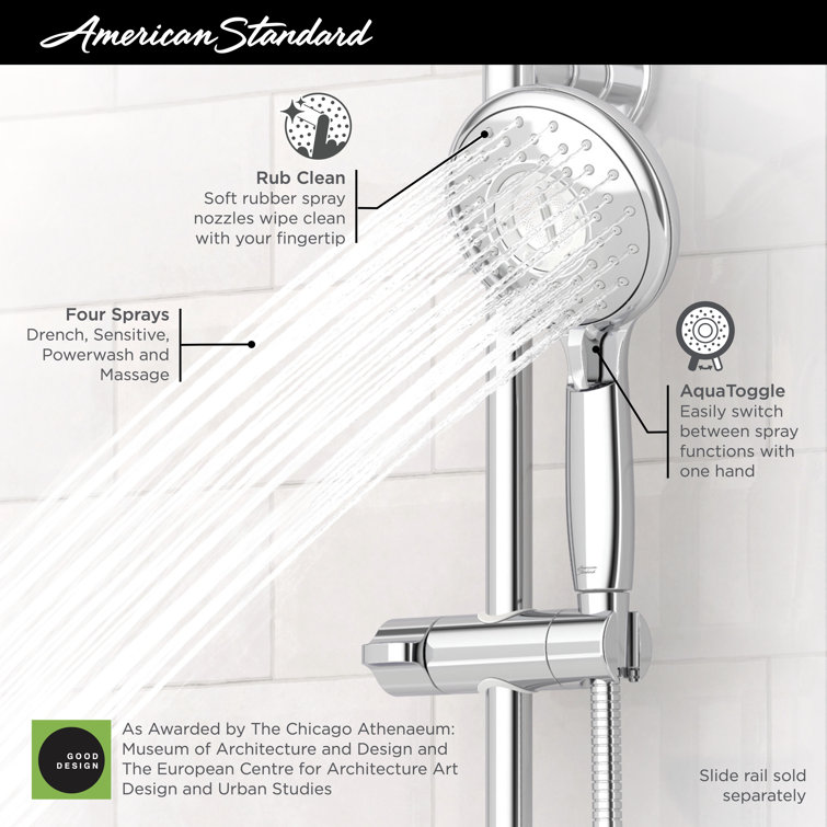 Polished Chrome 4-Function Handheld Shower Head