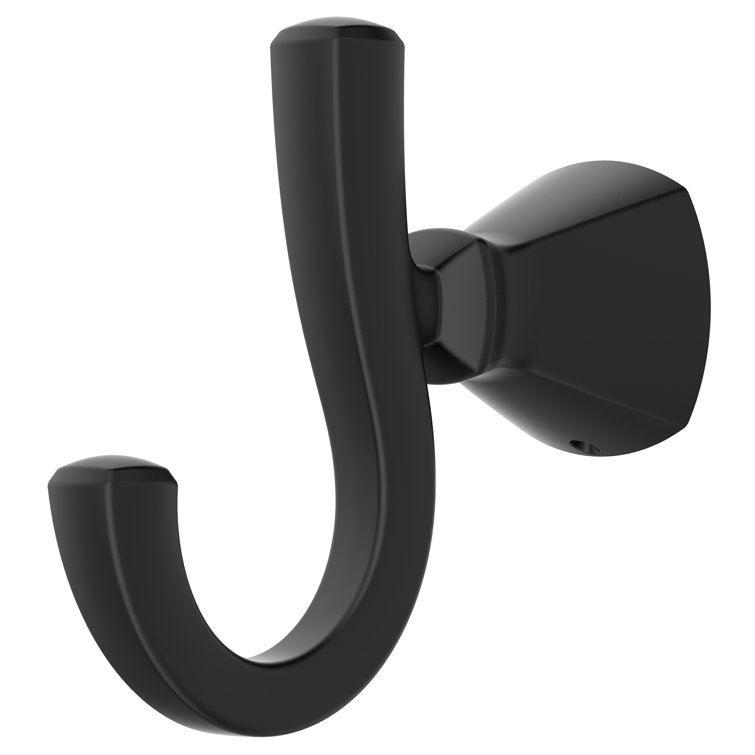 Matte Black Metal Double Robe Hook
