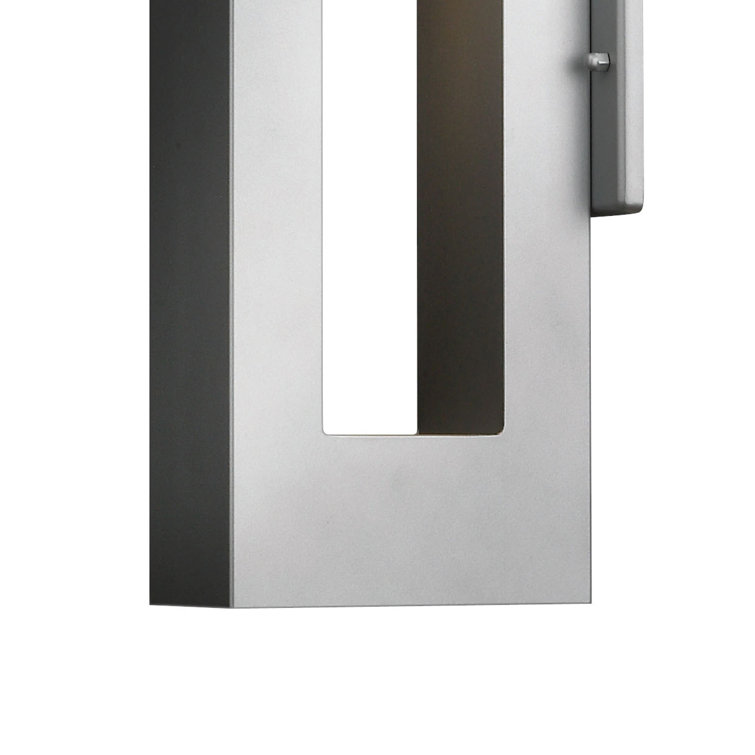 Sleek Titanium 16" LED Outdoor Wall Sconce with Etched Lens