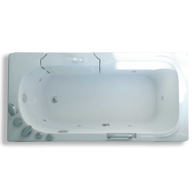 60'' x 30'' White Acrylic Walk-In Whirlpool Bathtub