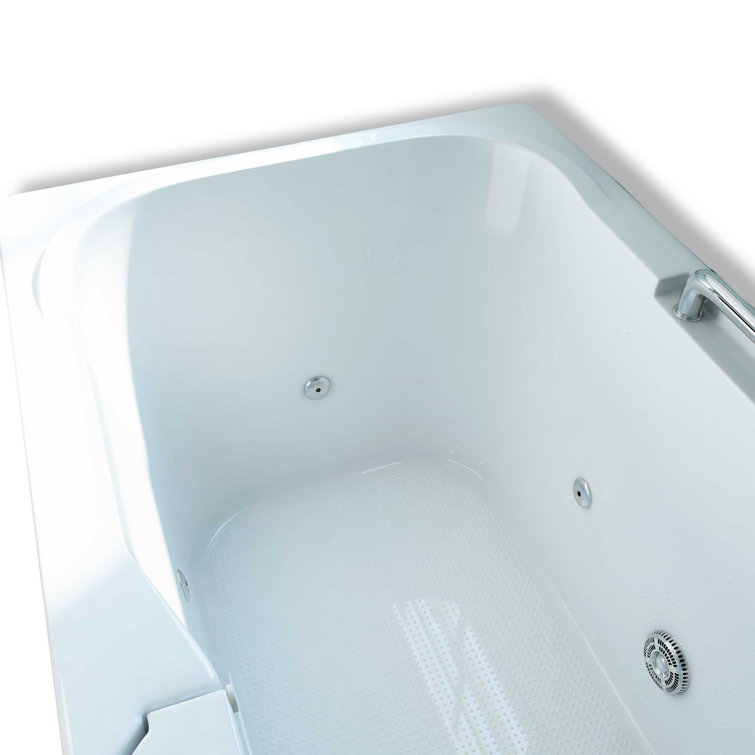 60'' x 30'' White Acrylic Walk-In Whirlpool Bathtub