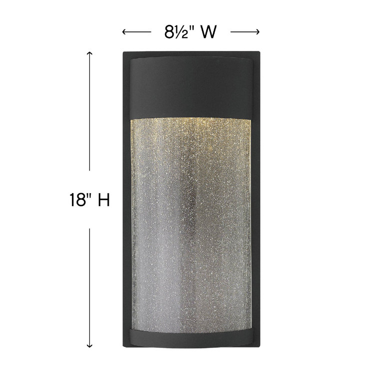 Black Seedy Glass 18" LED Outdoor Wall Mount with Dimmable Light