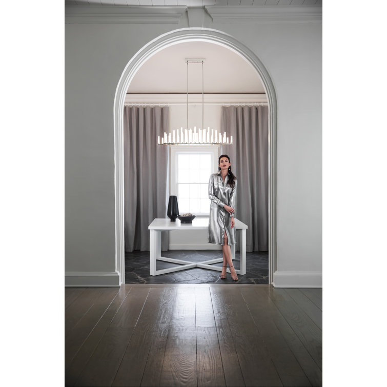 Elysian 50-Light Polished Nickel LED Linear Chandelier
