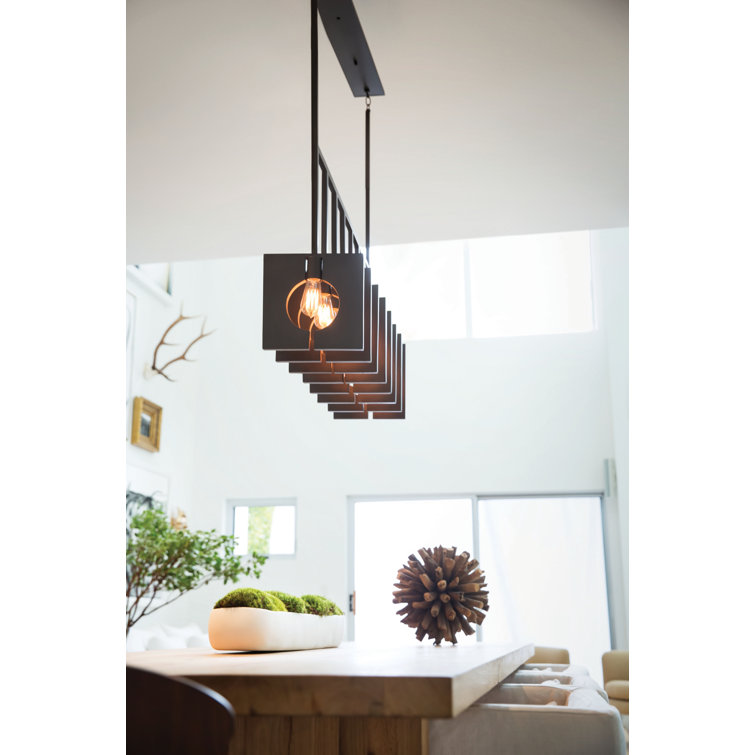 Ludlow 8-Light Burnished Graphite Steel Linear Chandelier