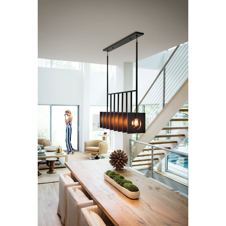 Ludlow 8-Light Burnished Graphite Steel Linear Chandelier