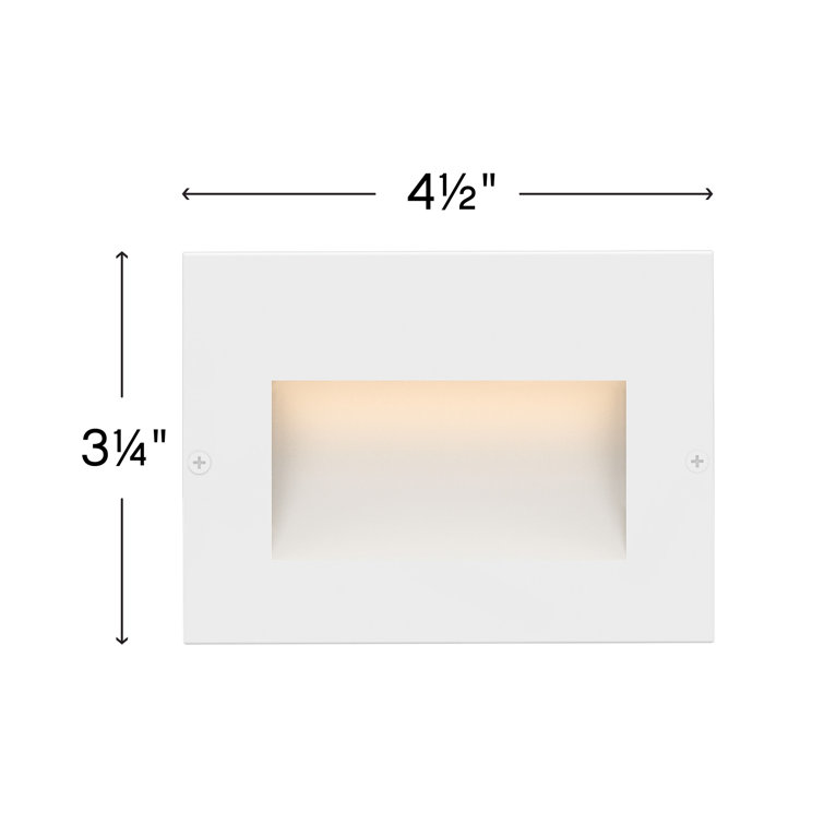 Satin White LED Outdoor Deck Light with Etched Glass