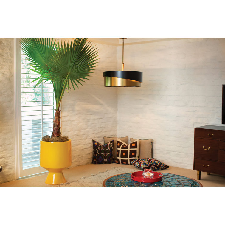 Heritage Brass 5-Light Fabric Drum Chandelier