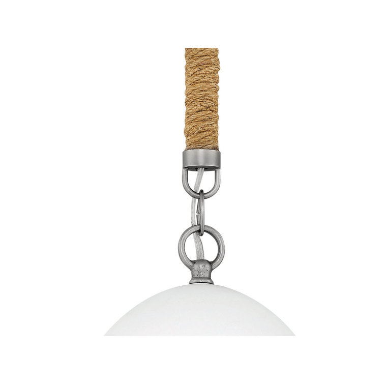 Nash Mini Bowl Pendant in Antique Nickel with Grey Stripe and Ceramic Shade