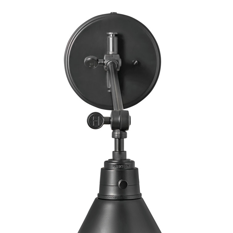 Arti Adjustable Black Steel Swing Arm Wall Sconce