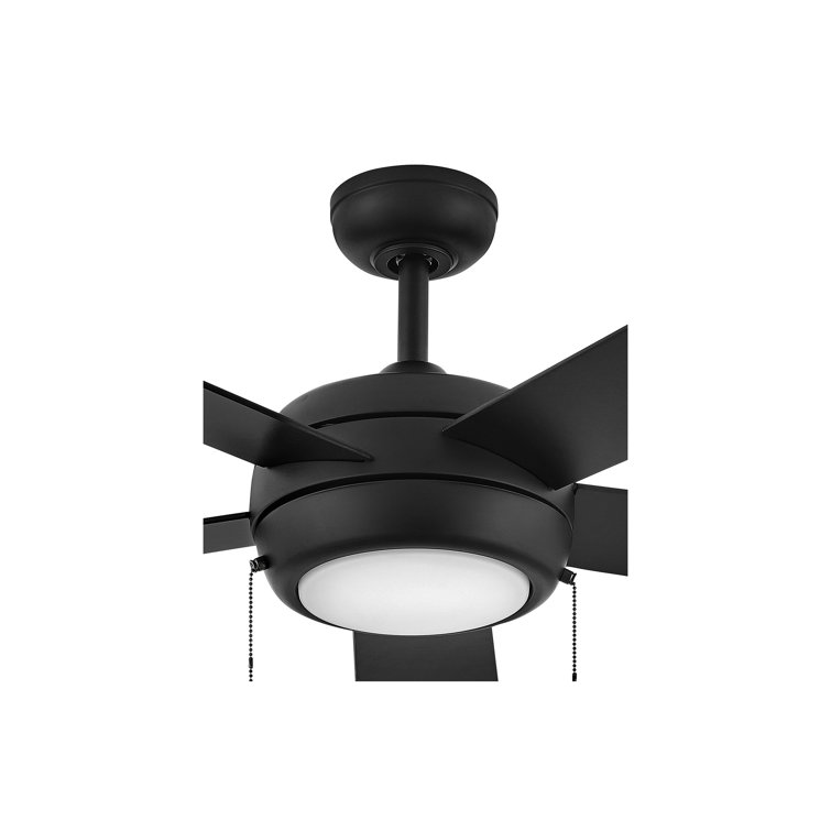 Matte Black 52'' LED Ceiling Fan with Reversible Wood Blades