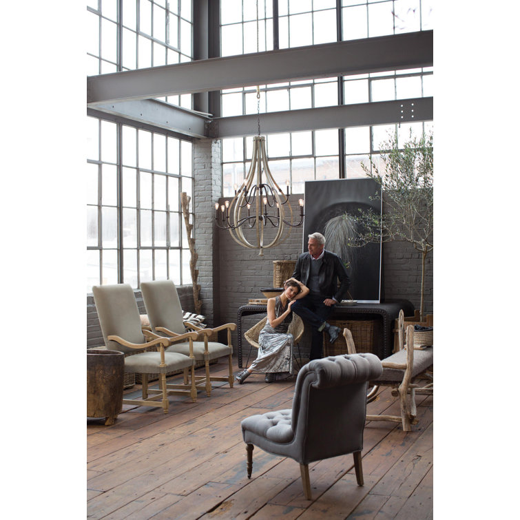 Middlefield 12-Light Iron Rust & Weathered Ash Crystal Chandelier