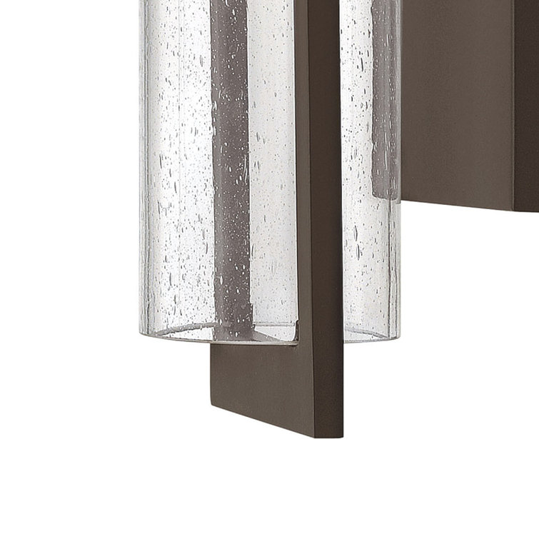 Buckeye Bronze Minimalist Seedy Glass Outdoor Wall Sconce