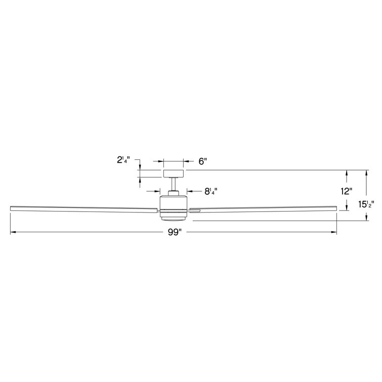 Collette 99'' Matte White Smart Ceiling Fan with LED Light