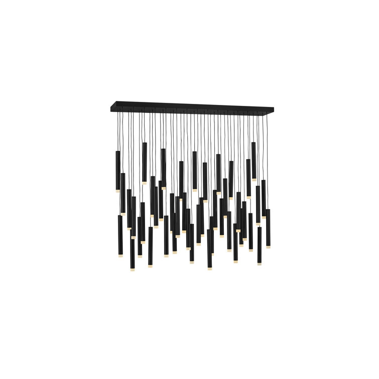 Harmony Black Brass 45-Light LED Adjustable Chandelier