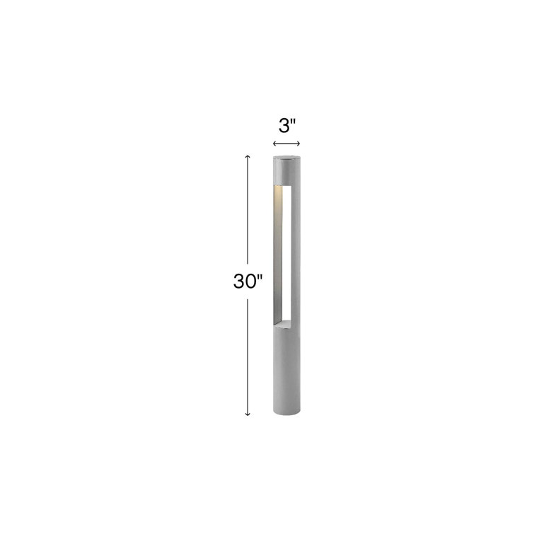 Titanium LED Pathway Bollard Light with Etched Glass