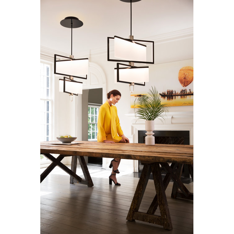 Folio Black Sandblasted Acrylic 3-Light LED Chandelier