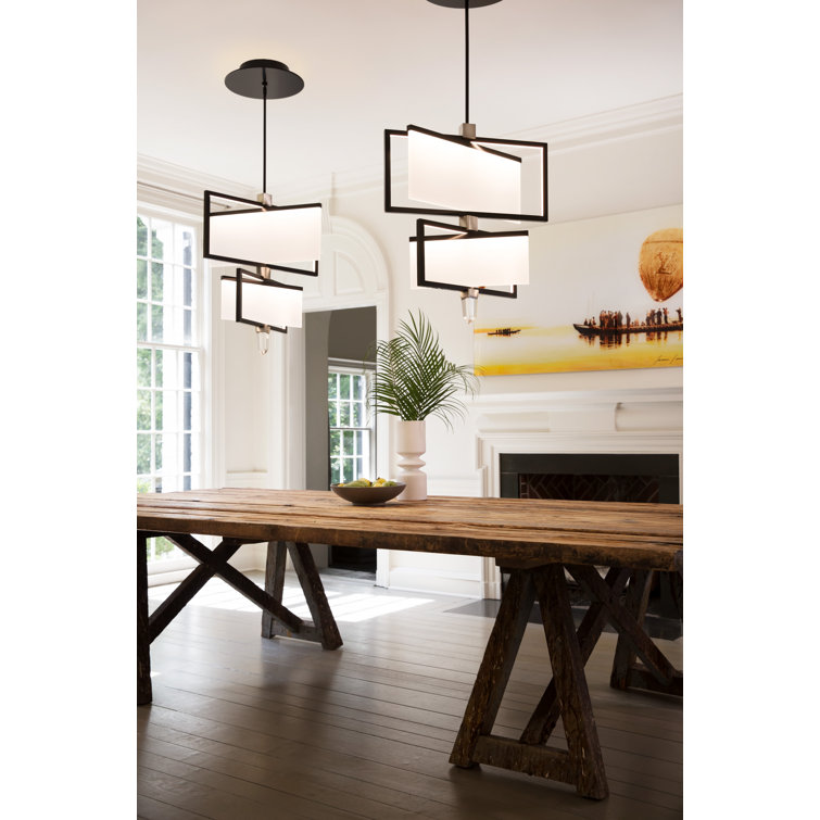 Folio Black Sandblasted Acrylic 3-Light LED Chandelier