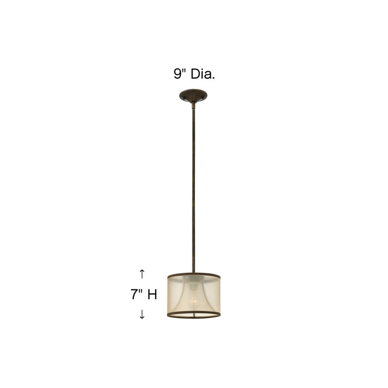 French Bronze Mini Pendant with Amber Sheer Shade