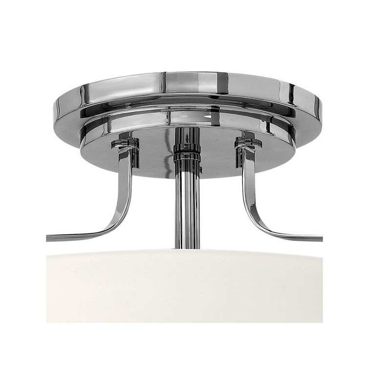 Transitional 3-Light Chrome Globe Chandelier with Etched Opal Shade