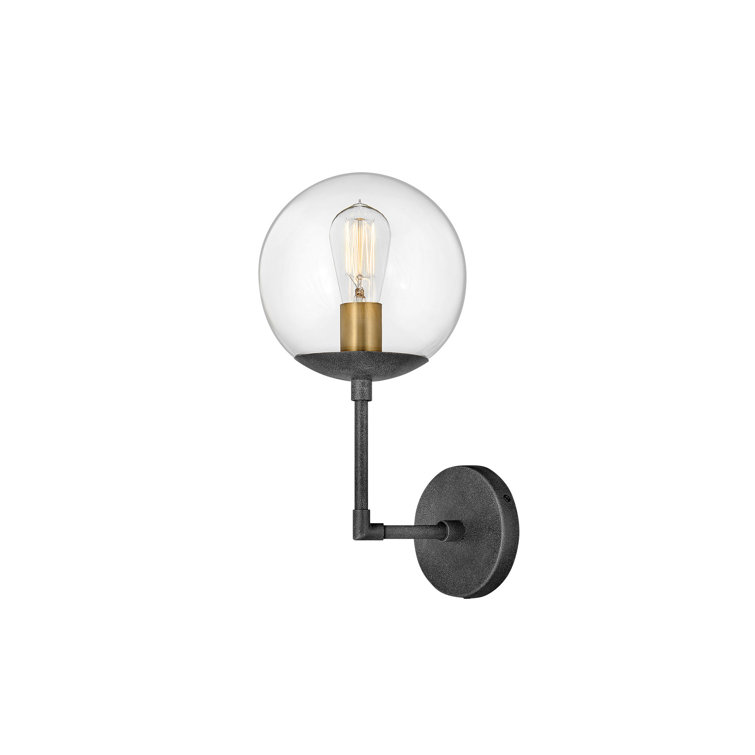 Warby Dimmable Black Steel Sconce with Aged Zinc Finish