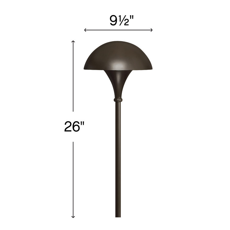 26" Bronze Aluminum Mushroom Pathway Light with Clear Acrylic Lens