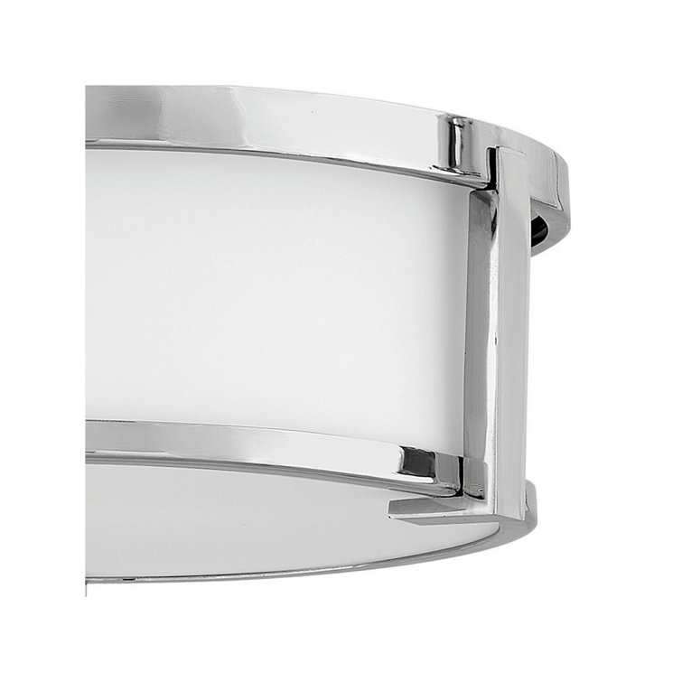 Lowell Transitional Chrome 2-Light Flush Mount with Etched Opal Shade