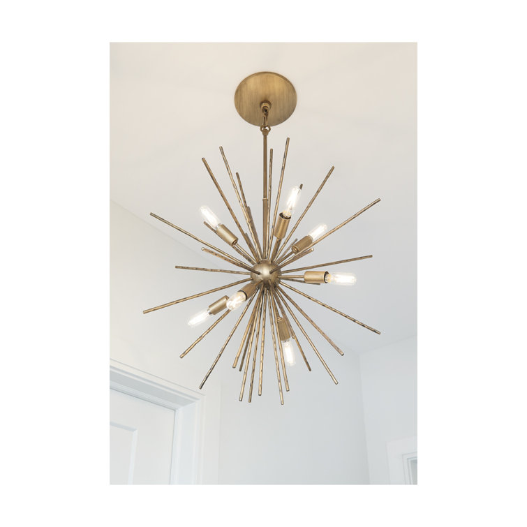 Burnished Gold Sputnik Sphere 8-Light Chandelier