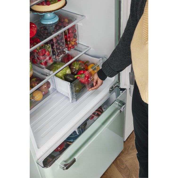 Summer Mint Green 18 Cu. Ft. Bottom Freezer Refrigerator with Ice Maker