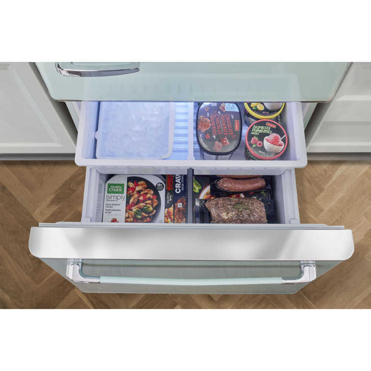 Summer Mint Green 18 Cu. Ft. Bottom Freezer Refrigerator with Ice Maker