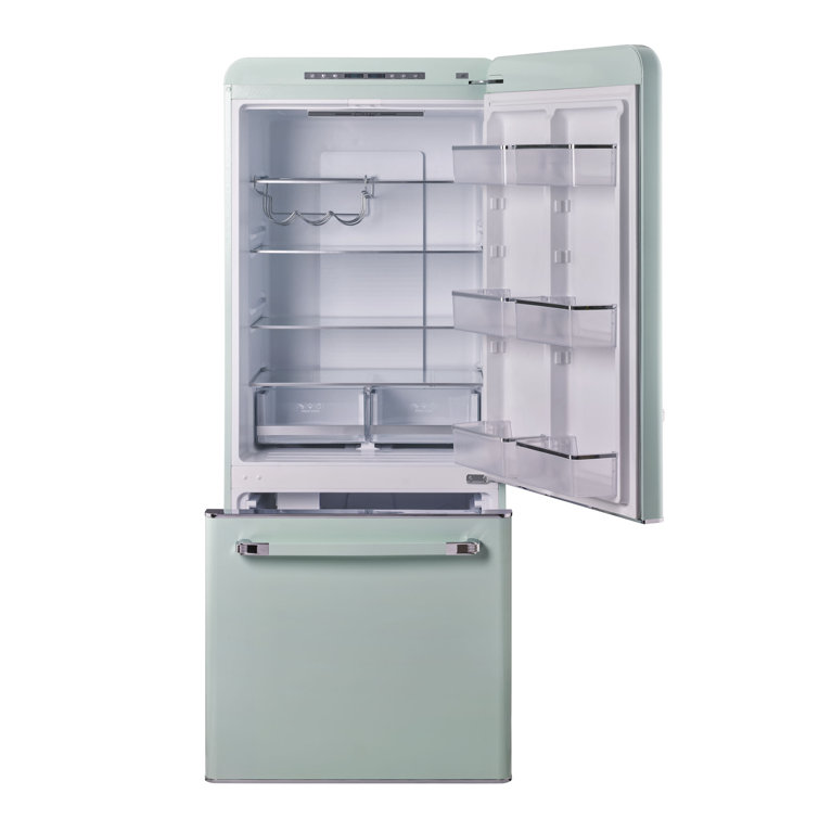 Summer Mint Green 18 Cu. Ft. Bottom Freezer Refrigerator with Ice Maker
