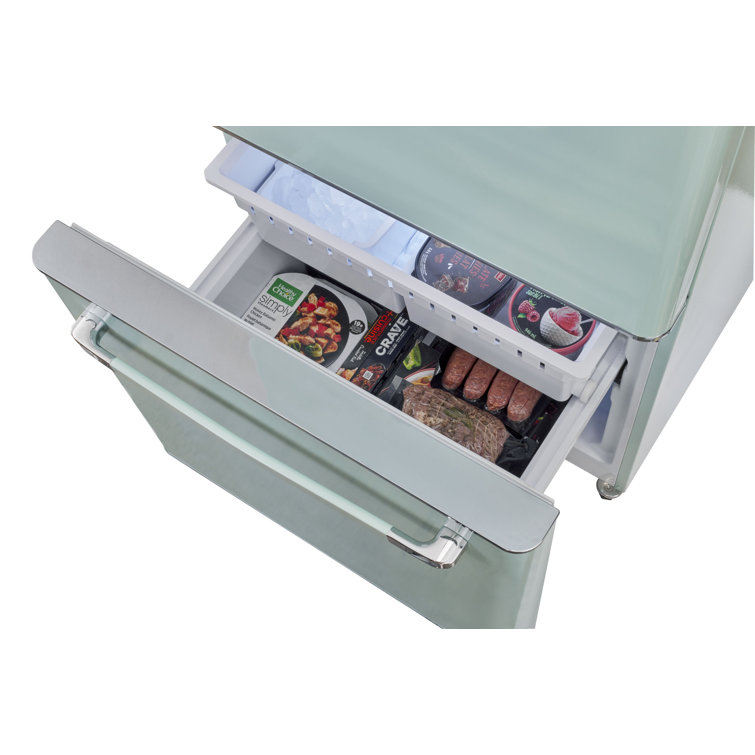 Summer Mint Green 18 Cu. Ft. Bottom Freezer Refrigerator with Ice Maker