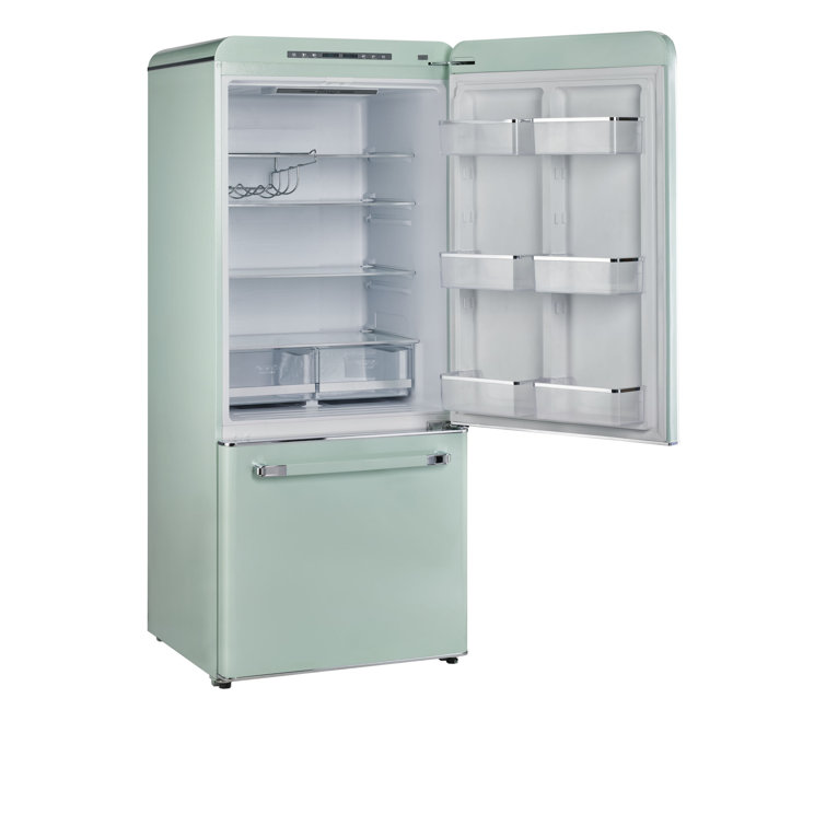 Summer Mint Green 18 Cu. Ft. Bottom Freezer Refrigerator with Ice Maker