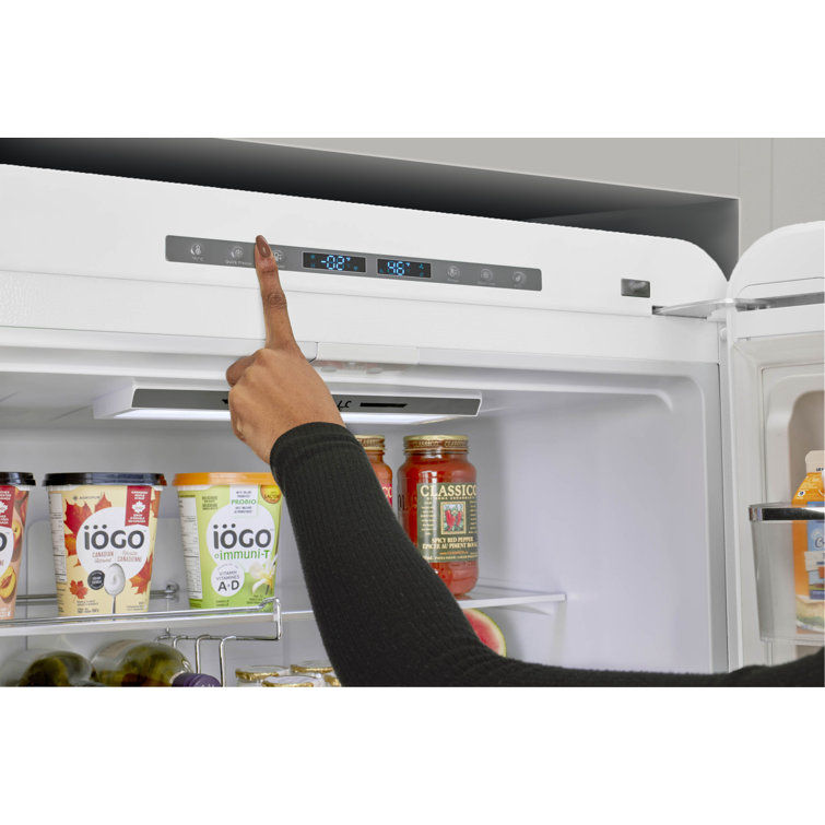 Marshmallow White 30" Retro Bottom Freezer Refrigerator with Ice Maker