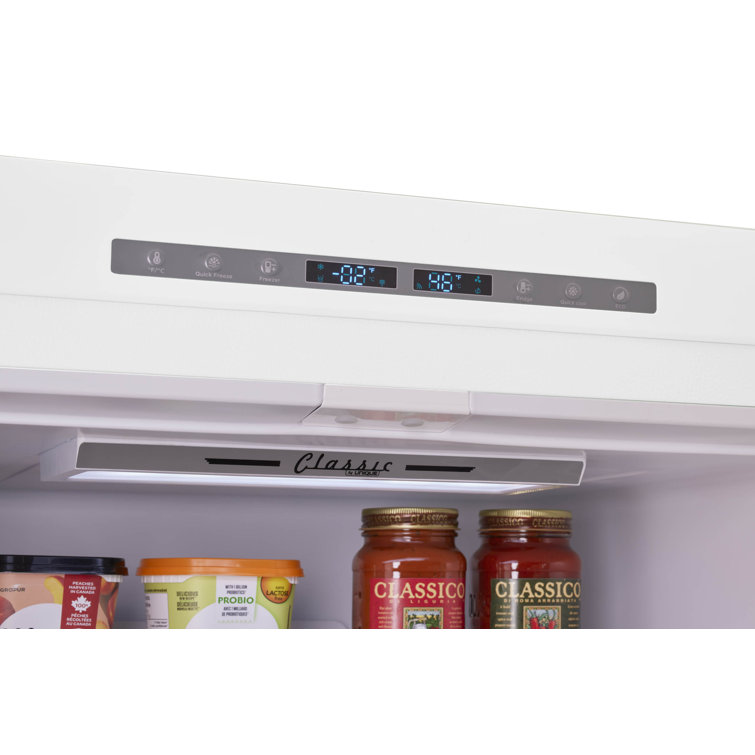 Marshmallow White 30" Retro Bottom Freezer Refrigerator with Ice Maker